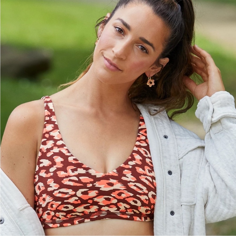 NWT aerie offline plunge leopard print bra